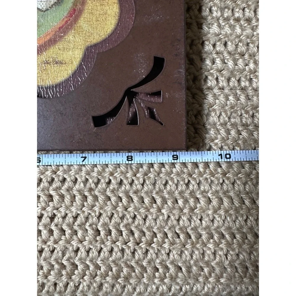 New View Coffee Latte Wall Art Set of 2 Brown Square Kitchen Decor 9.5x9.5
